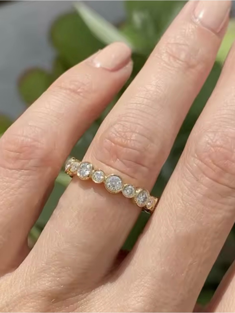 14k 1.12ct Bezel Set Band - Picture 3 of 12